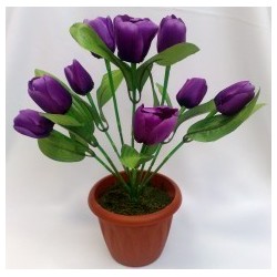 Цветы  искусственные тюльпаны  в кашпо 326100